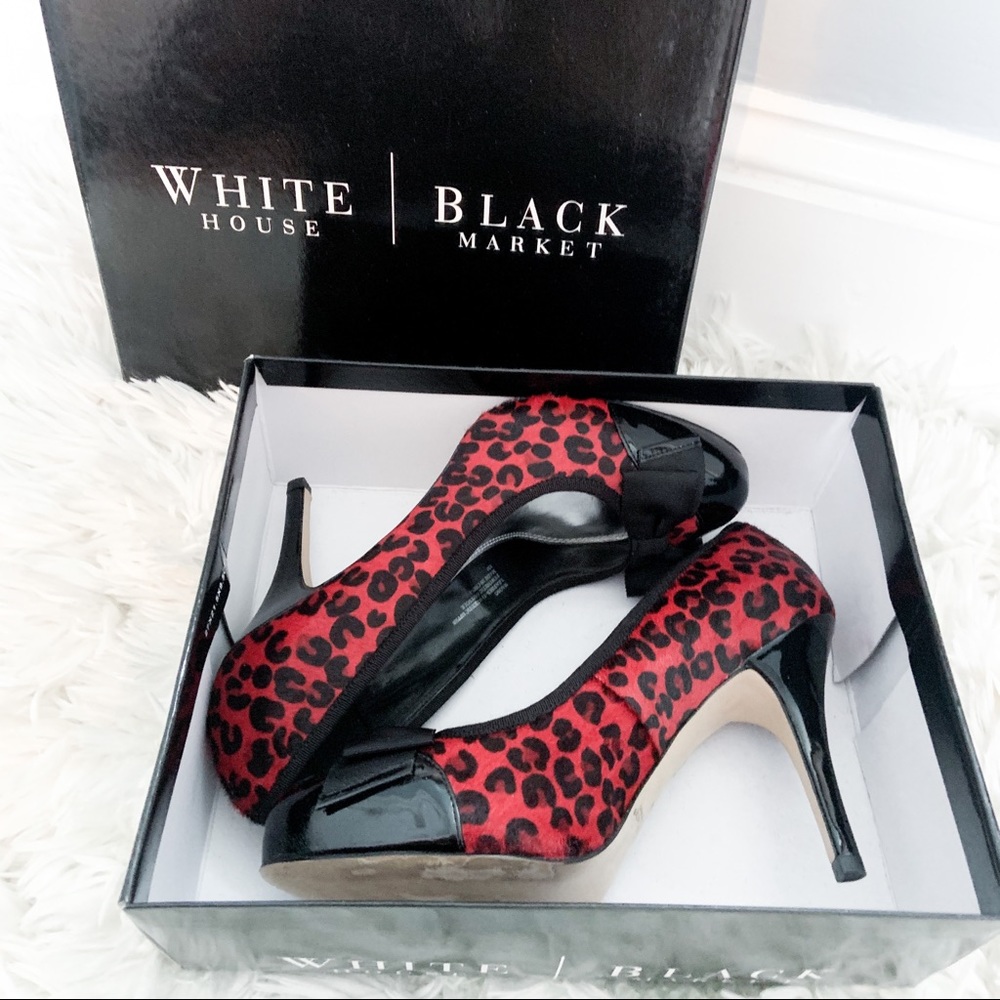 White House Black Market Red Cheetah Heels